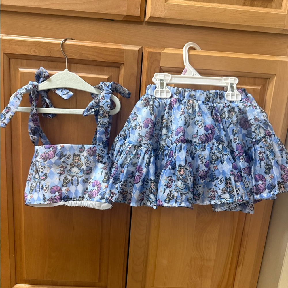 Mellastitched two piece Disney Alice in wonderland set